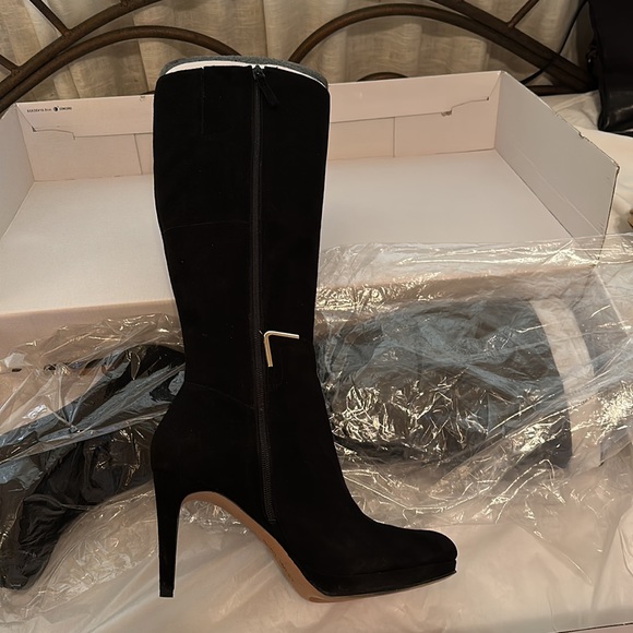 Nine West Tall Suede Wide Calf Boot - Picture 1 of 7